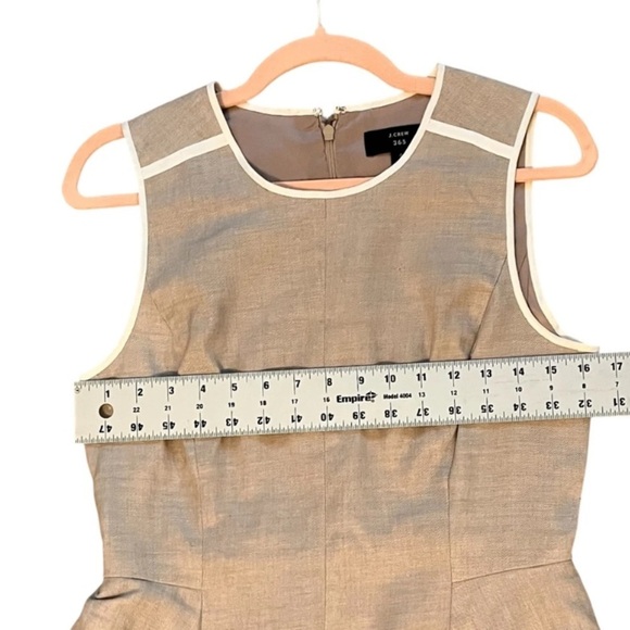 J.Crew 365 Dress in Flax Linen Blend Beige Peplum Pencil Dress - Picture 8 of 8